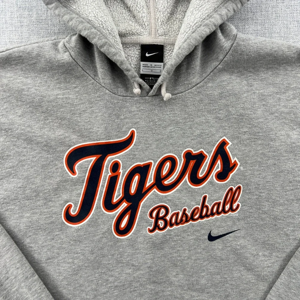 Nike Detroit Tigers Baseball Hoodie Mens Large Gray MLB Pullover Sweatshirt